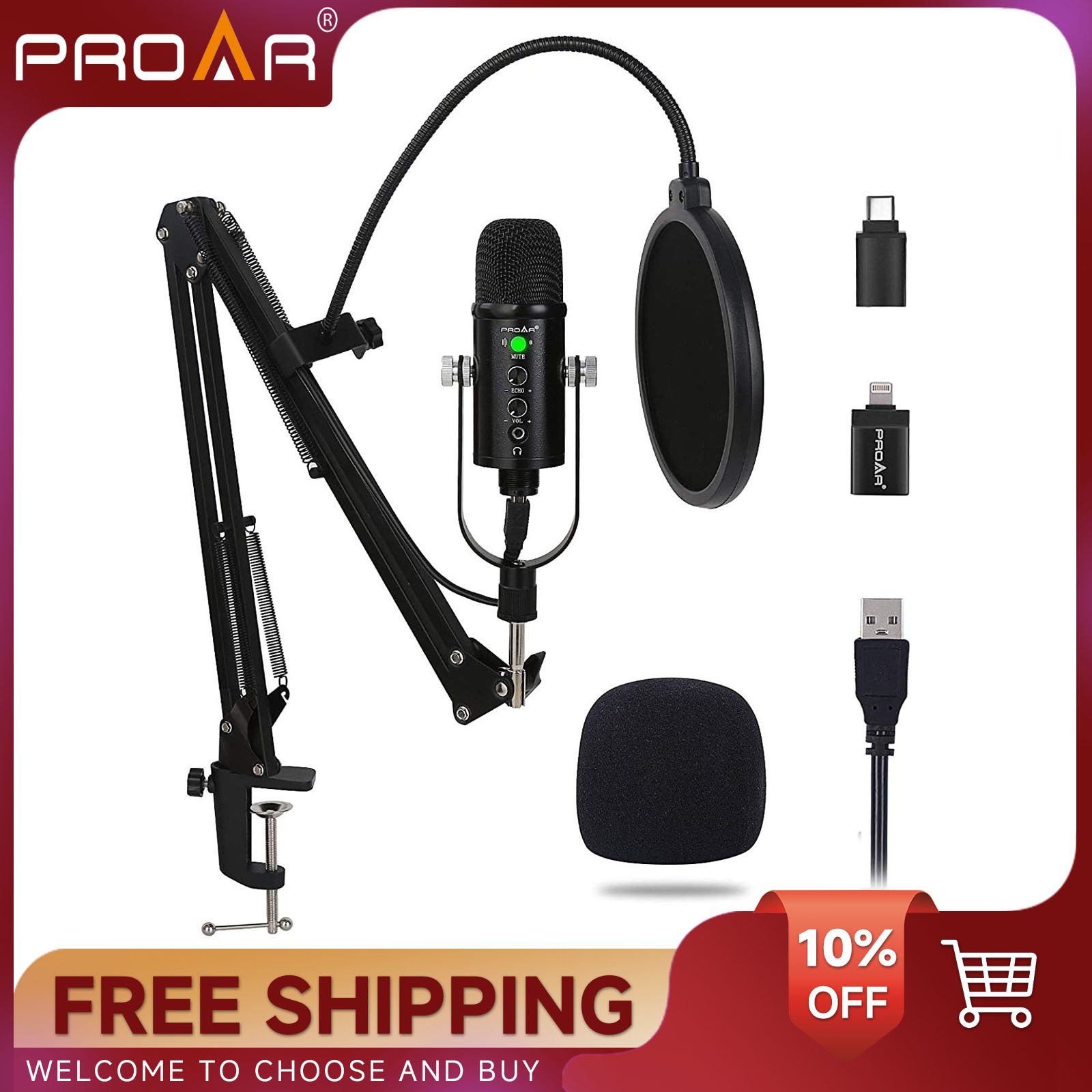 BM86 USB Condenser Microphone  - Pc Gaming Youtubers ulasan dan harga