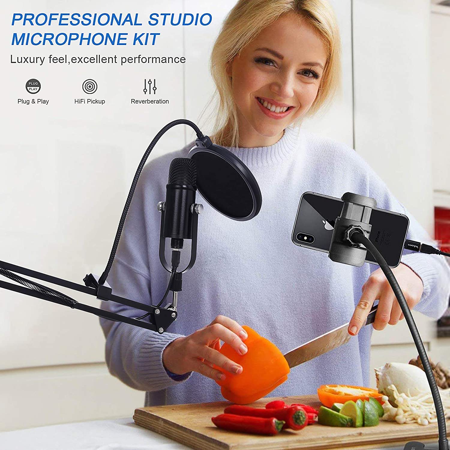 BM86 USB Condenser Microphone  - Pc Gaming Youtubers ulasan dan harga