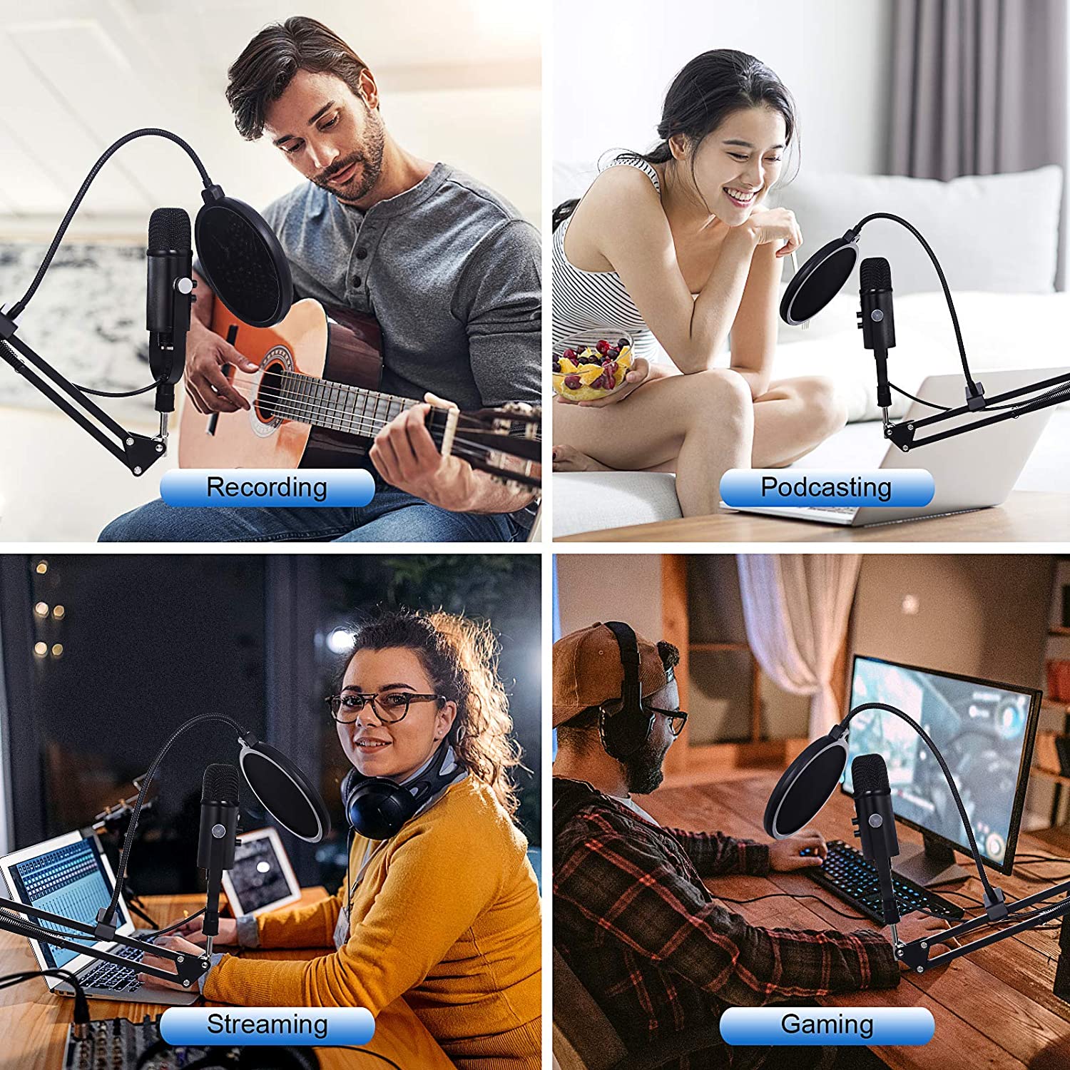 BM86 USB Condenser Microphone  - Pc Gaming Youtubers ulasan dan harga