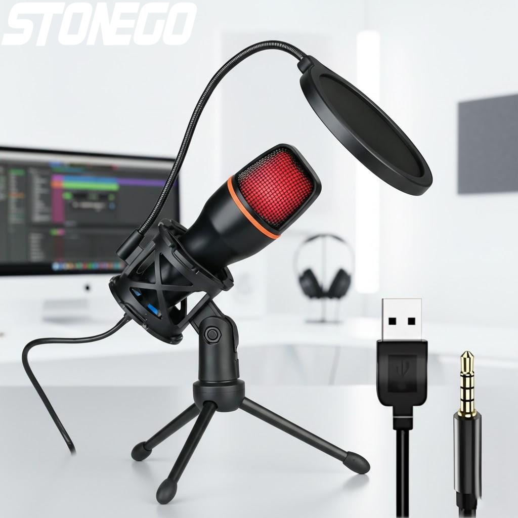 Professional USB Condenser Mic - Pc Gaming Youtubers ulasan dan harga