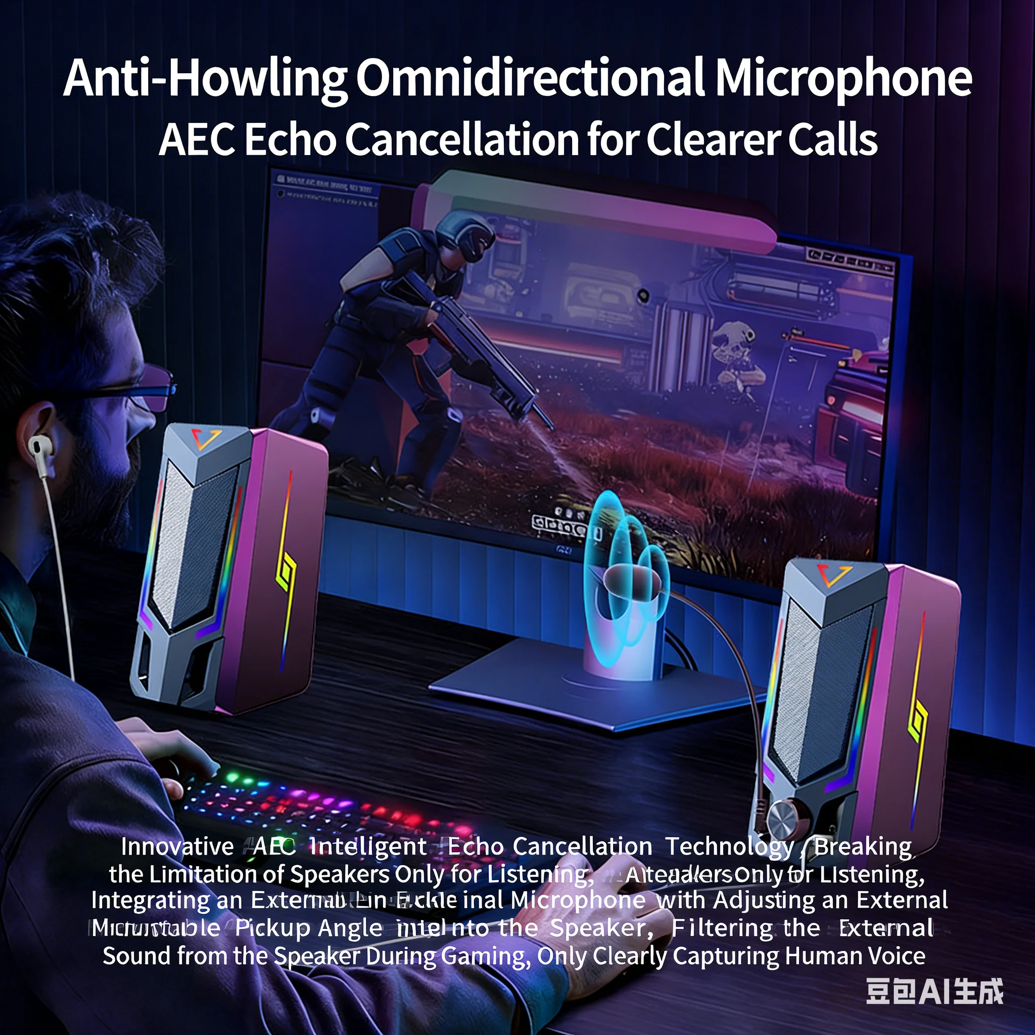 Desktop RGB Gaming Speakers Bl - Pc Gaming Apple ulasan dan harga
