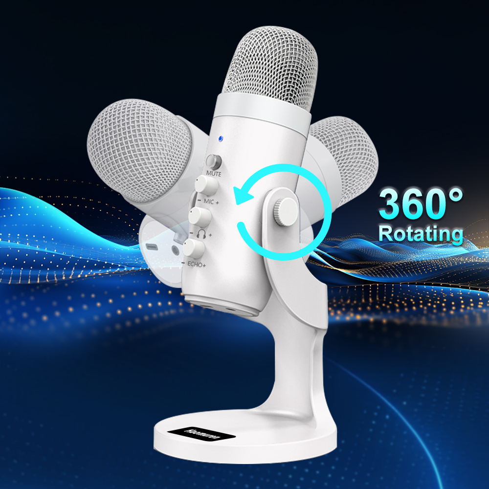 Professional White USB Condens - Pc Gaming Youtubers ulasan dan harga