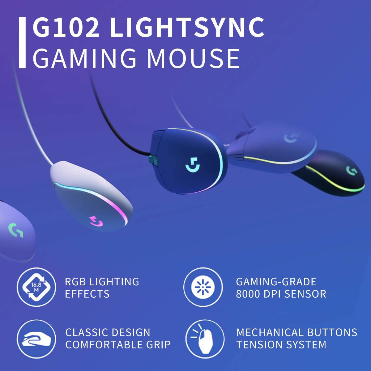 Logitech G203 Wired RGB Gaming - Pc Gaming Logitech ulasan dan harga