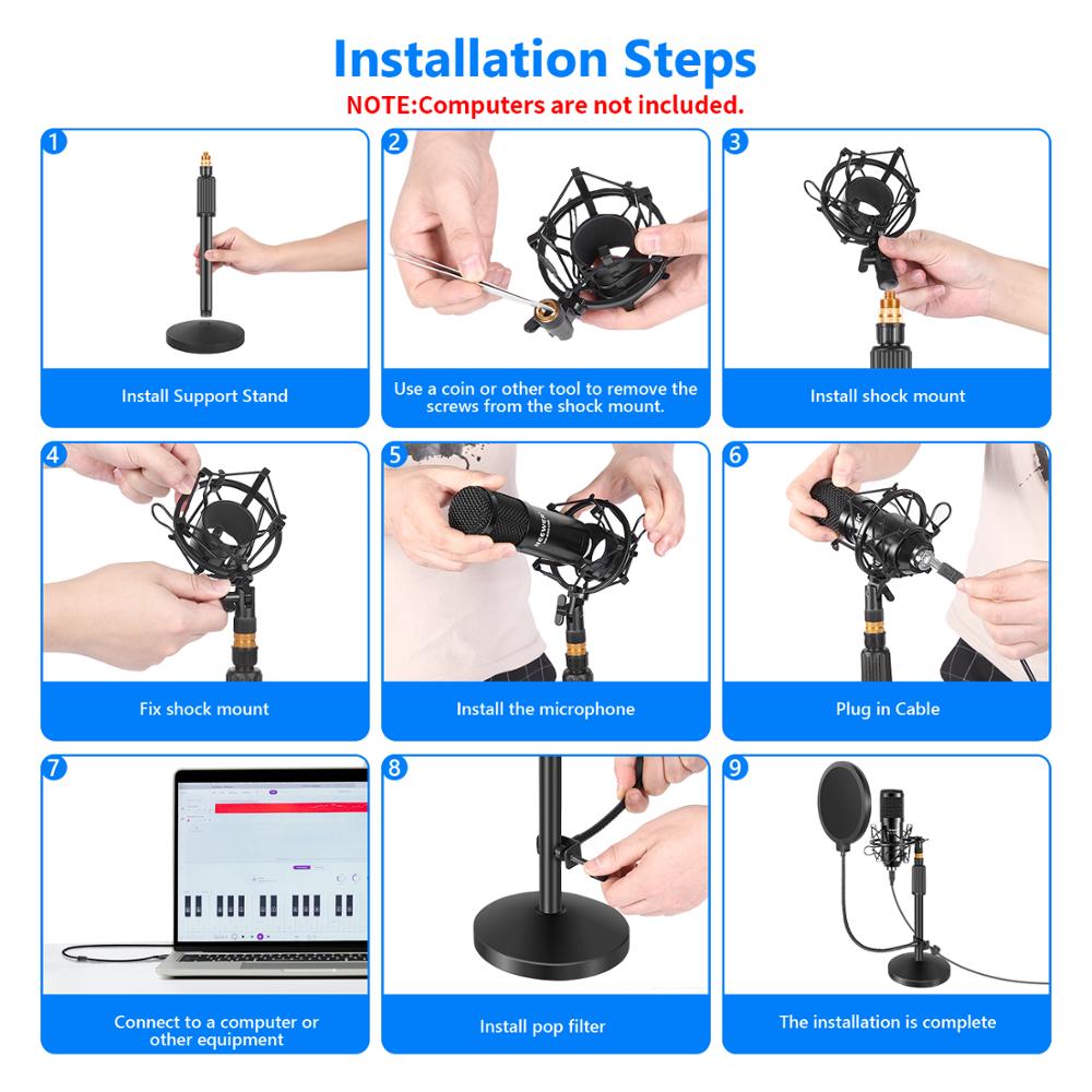 Neewer USB Microphone Kit-Plug - Pc Gaming Youtubers ulasan dan harga