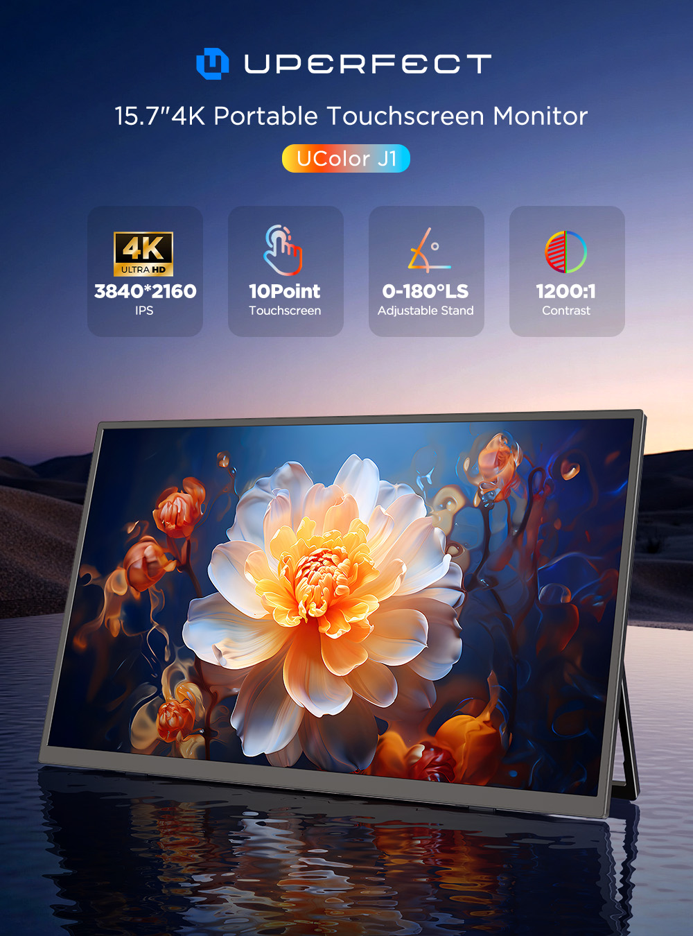 UPERFECT 4K Portable Touchscre - Pc Gaming Y60 ulasan dan harga