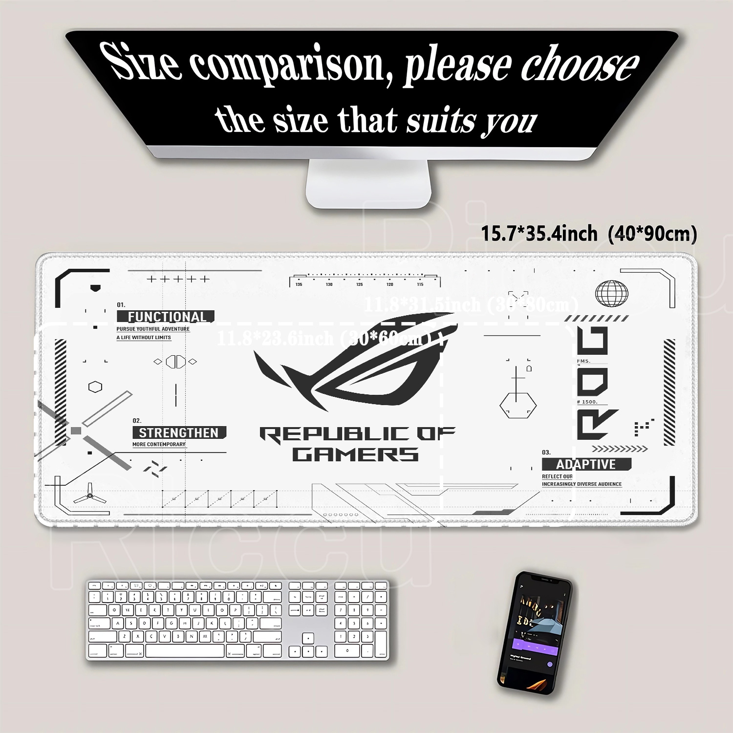 R-ROG Large Gaming Mouse Pad A - Pc Gaming Asus Rog ulasan dan harga