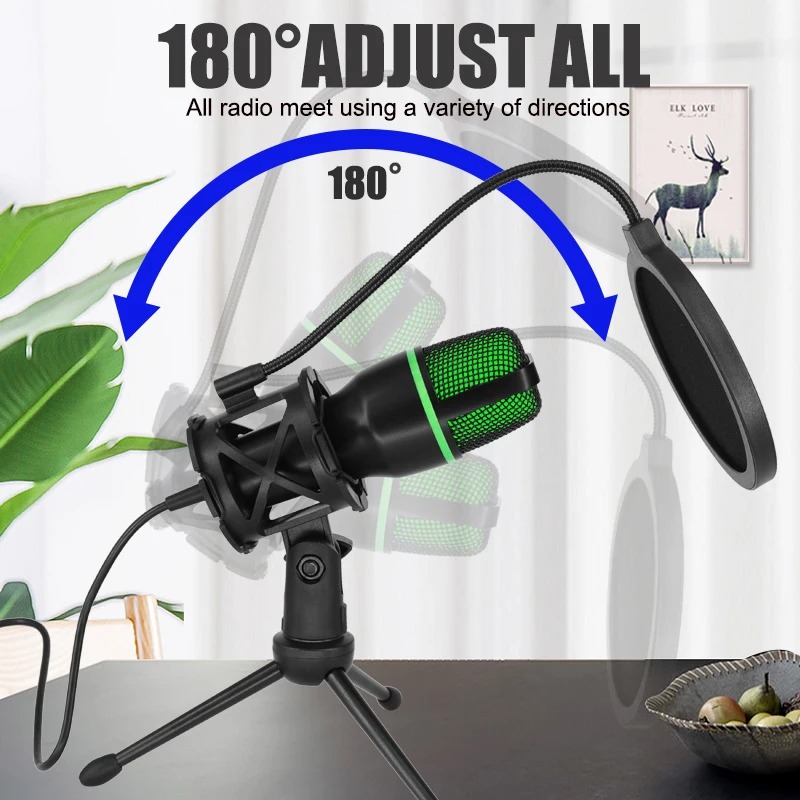 Professional Condenser Microph - Pc Gaming Youtubers ulasan dan harga