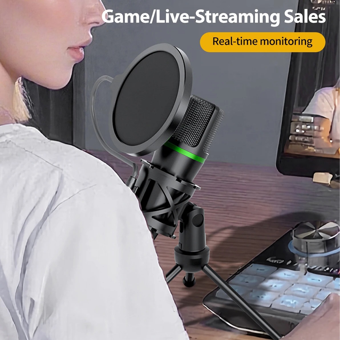 Professional Condenser Microph - Pc Gaming Youtubers ulasan dan harga
